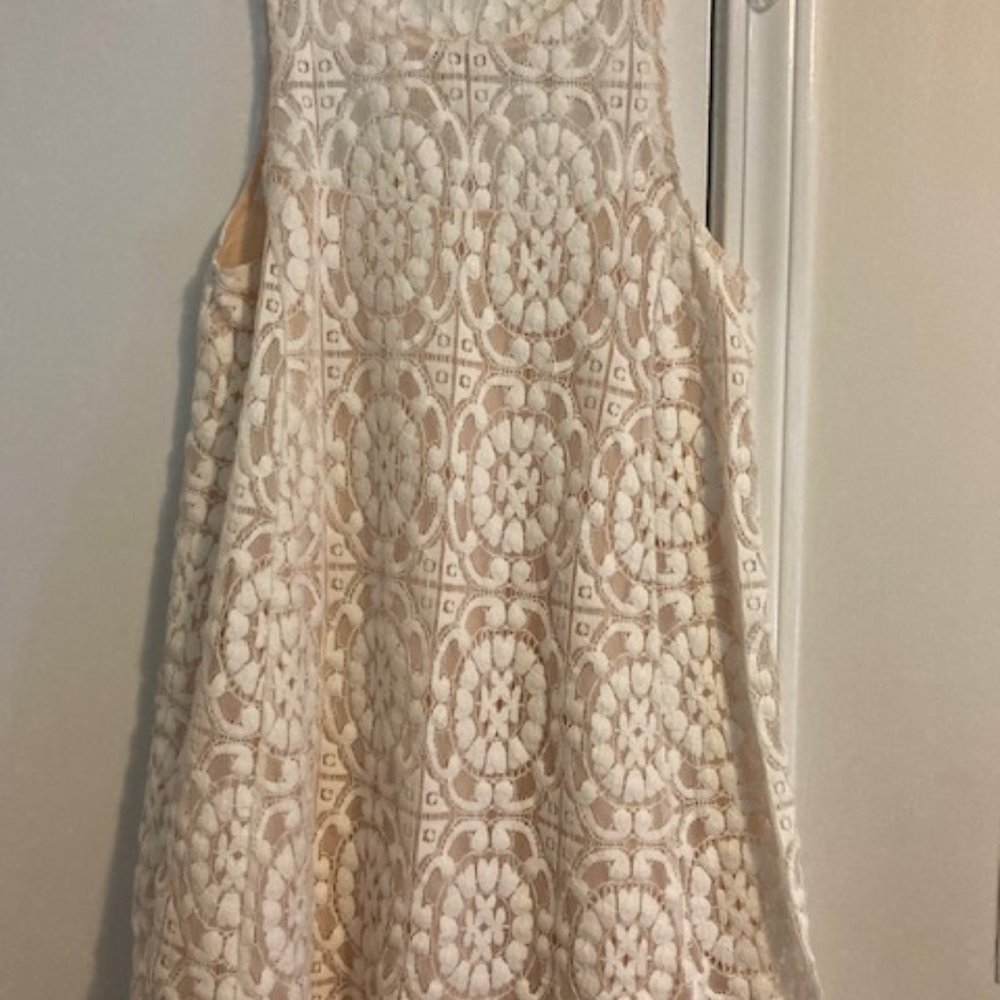 Free People Ivory Lace Dress Sleeveless Size S.P. lined